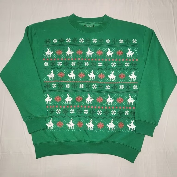 Spencer's Other - Spencer's Mens Green Reindeer Ugly Christmas Sweater Sweatshirt Medium